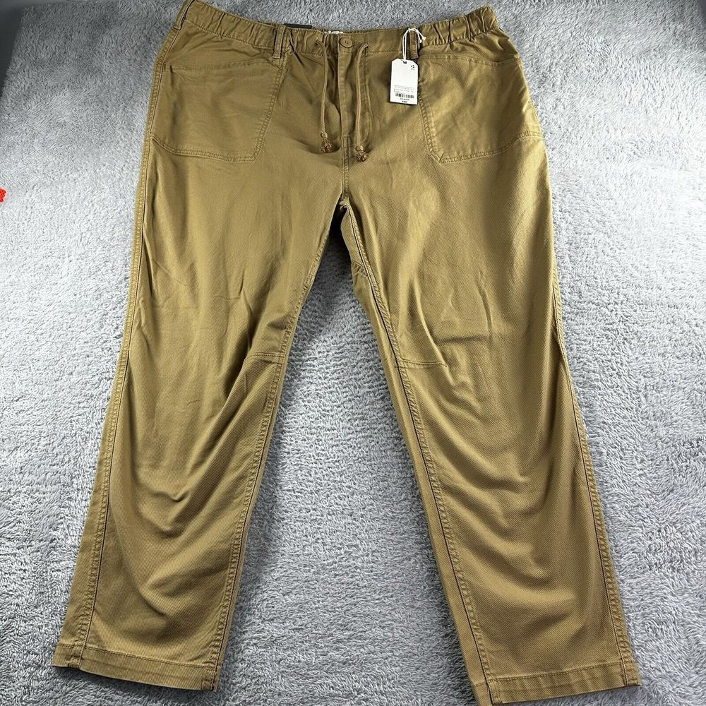 Mutual Weave Cargo Jogger Mens 2x Tan Pull On Easy Taper Stretch Pocket NWT‎